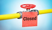 Gas pipe with closed valve.