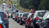 STOCKHOLM, SWEDEN - JULY 30, 2011: Typical scene during rush hour in Stockholm. A traffic jam with rows of cars. Shallow depth of field.