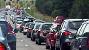 STOCKHOLM, SWEDEN - JULY 30, 2011: Typical scene during rush hour in Stockholm. A traffic jam with rows of cars. Shallow depth of field.