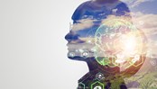 AI and environmental technology concept. Sustainable development goals.
