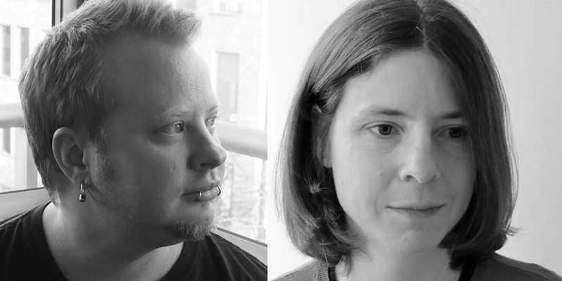 Higo Karlsson och Marianne Schmidt konstnärer aktiva på Stiftelsen Inuti. Porträtt