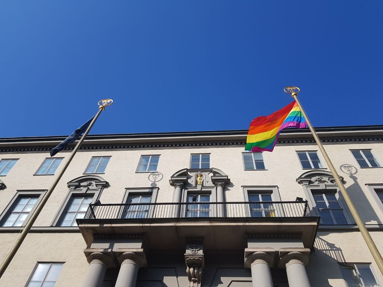Rainbow flag flying at SSE
